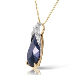 14K. SOLID GOLD NECKLACE WITH NATURAL SAPPHIRE